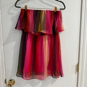 Multi color summer dress, comes with waist tie.